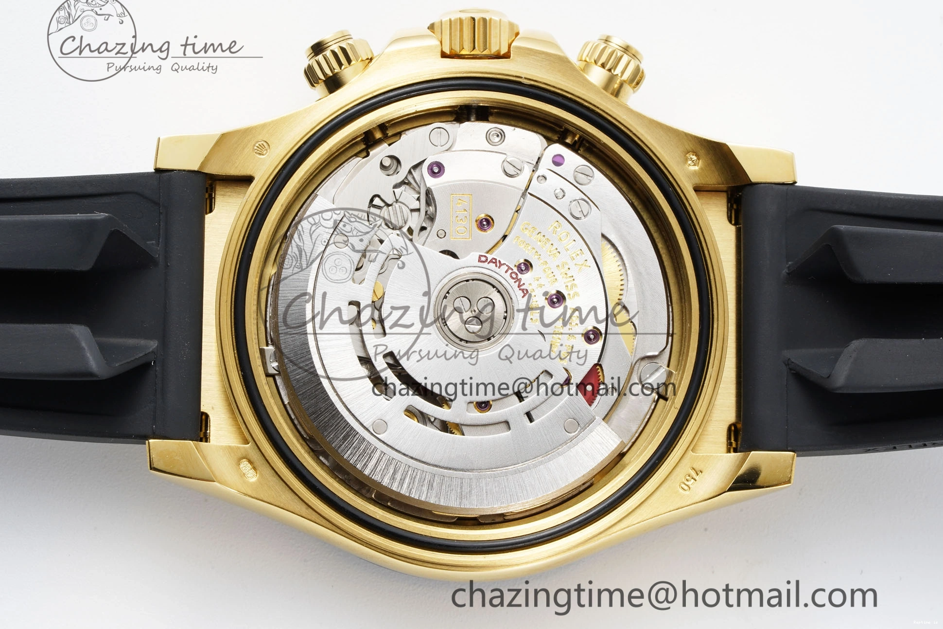 1222 OnTrend Daytona 116518 BTF 1:1 Best Edition YG Black Dial on Oysterflex Rubber Strap SA4130 V 2260